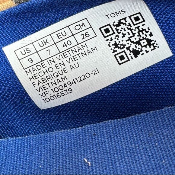 Toms Alpargata Leopard Print Canvas Slip On Shoes Tan Blue Women Size 9‎ - Picture 10 of 11